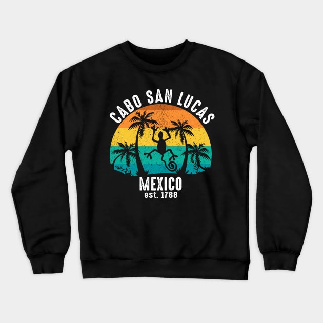 Cabo San Lucas Mexico Sunset Iguana Beach Design Crewneck Sweatshirt by FilsonDesigns